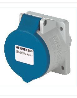 Panel Mounted Receptacles - 16A Capacity, Screwless Spring Terminals | Suitable for Through Wiring, Blanking Flange Included