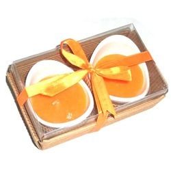 Two Scented Candle In Ceramic Egg Bowl