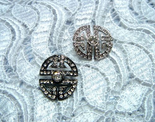 Arte Deco Rhinestone Button