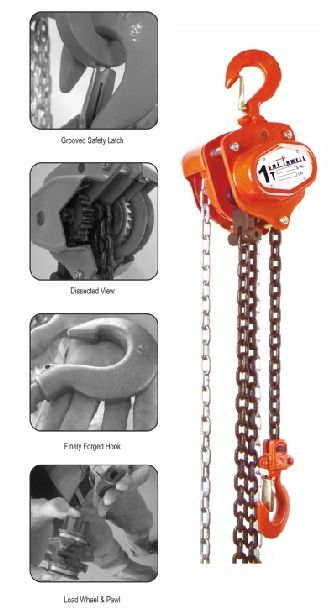 Triple Spur Gear Chain Pulley Block