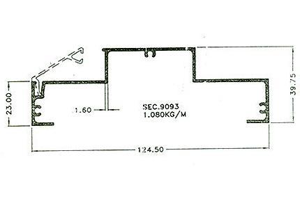 Red Aluminium Overhead Door Section