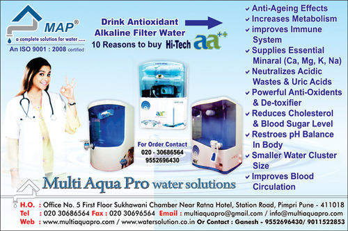 Fully Automatic Anti Oxidant Alkaline RO+UV+TDS+Filter Change Alarm etc