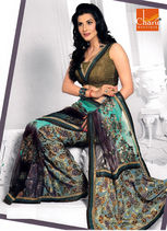 Brasso Net Saree - Finest Grade Net Fabric , Exquisite Handwork with Resham, Sequins, and Patti