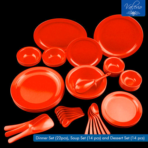 Grape Fruit Red Melamine 50 Pcs Dinner Set