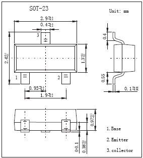  एसएमडी टाइप एनपीएन ट्रांजिस्टर MMBT2222A (KMBT2222A) 