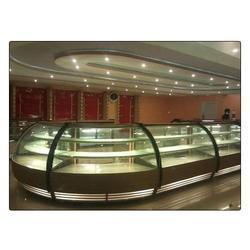 Brass And Stailness Steel Bend Glass Counter