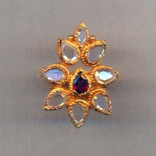 Designer Gold Plated Ring With Polki Cubic