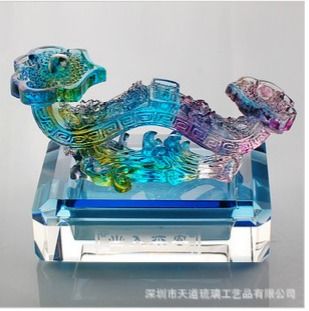 Colored Glaze Feng Shui Jade Ruyi For Car Crystal Decorations