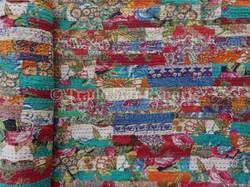 Handmade Stone Washed Patchwork Kantha Quilt