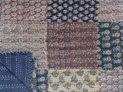 Multi Patchwork Block Print Kantha Quilt