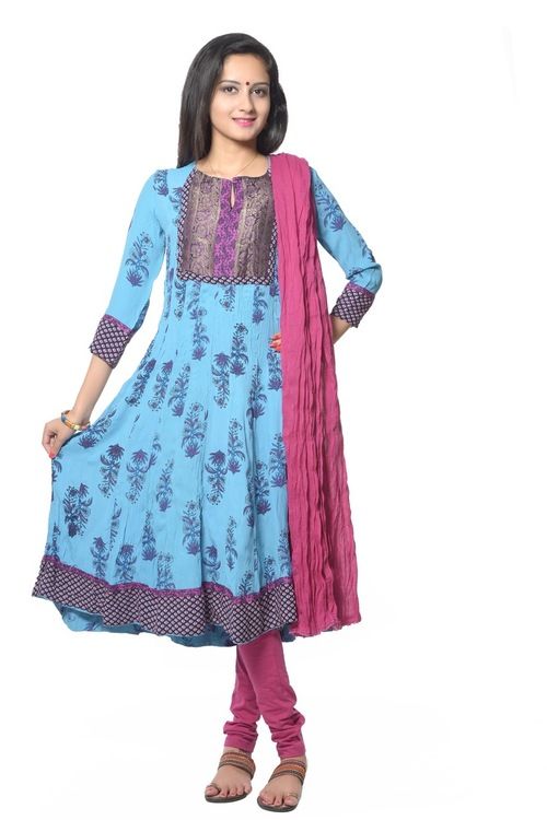 Moss Crepe Anarkali Suit