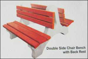 Double Side Chair Bench With Back Rest