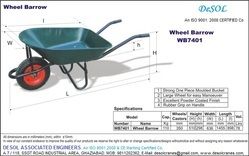 Wheel Barrow - Premium Quality Molded Bucket, Large Wheels for Easy Maneuverability, Rubber Grip Handle, Powder Coated Finish