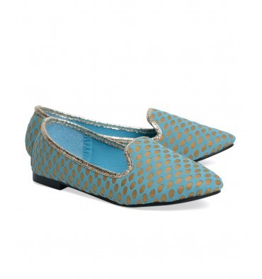 Blue Dotted Follie Footwear Width: 3*7 Inch (In)