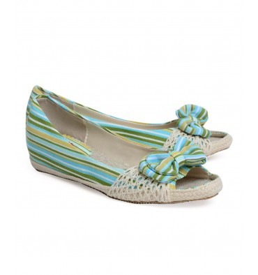 Green Striped Folly Footwear