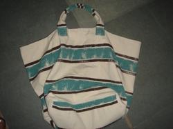 Box Beach Ladies Bag Distressed Stripe Blue