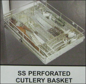 Ss Perforated Cutlery Basket