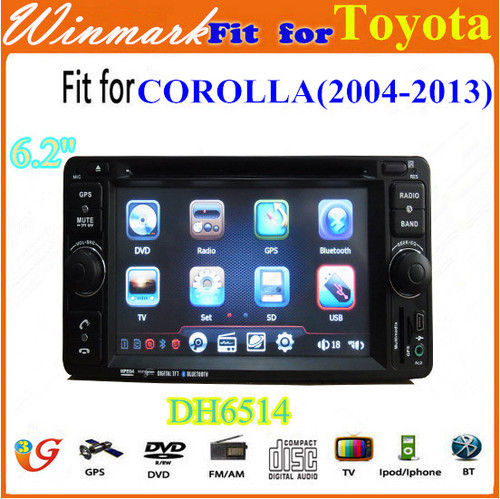 6.2 inch 2 Din HD Touch Screen Cheap Car DVD Player with Radio TV Bluetooth Etc. for Toyota Corolla