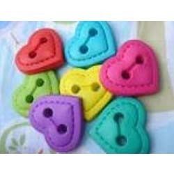 Heart Shape Plastic Buttons