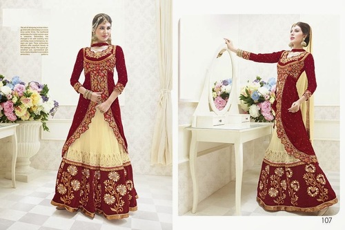 Designer Lehnga Choli - Red Color, 1.5 kg Weight | Exquisite Hand and Embroidery Work, Perfect for Celebrations