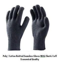 Black Knitted Seamless Gloves