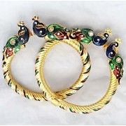 Meenakari Pair Of Peacock Kada