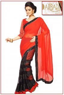 Designer Georgette Saree With Heavy Sequin Borders