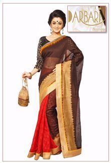 Designer Half And Half Chanderi Saree