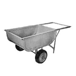 Sky Blue And Orange Double Wheel Barrow