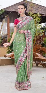 Banarasi Khadi Brocket Heavy Work Border Saree