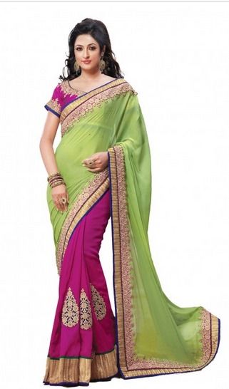 Kota Net And Chiffon Saree