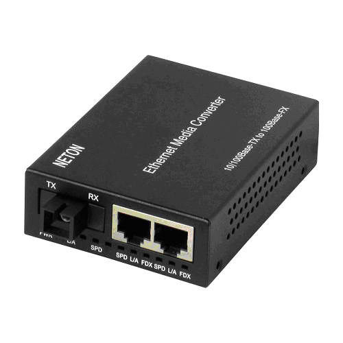 Ethernet Media Converter - 0/100M with SC/PC Fiber Interface, Full-Duplex 100Mbps Operation up to 120Km, Plug-and-Play Installation, Auto-Negotiation, 9 Diagnostic LEDs