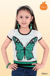 Girl Butterfly Printed Top