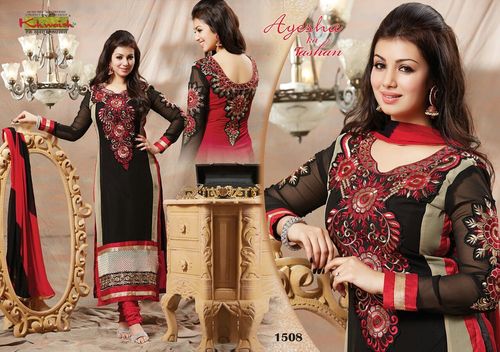Straight Suits With Beautiful Embroidery And Laces