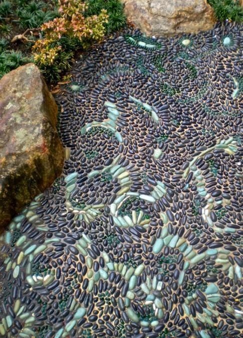 Beige And Orange Garden Pathway Pebbles