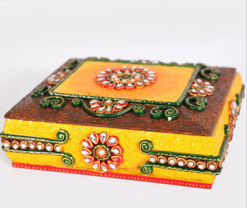 Designer Minakari And Beads Dry Fruit Box