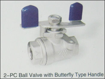 2 PC Ball Valve with Butterfly Type Handle