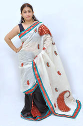 Chanderi Applique Cotton Sarees