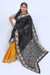 golden silk saree