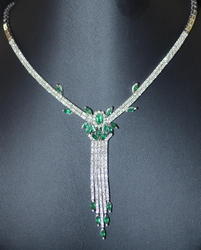 Mesmerizing Color Stone Diamond Necklace Set