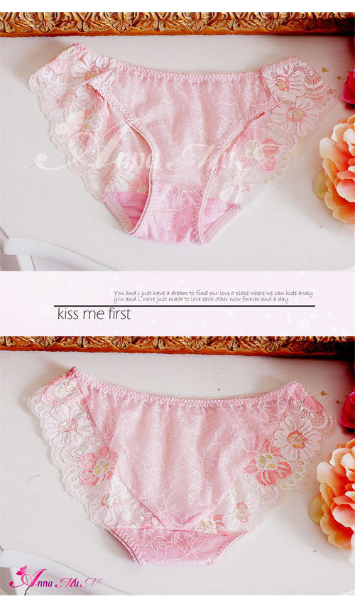 Pink Lace Daisy Embroidery Panties