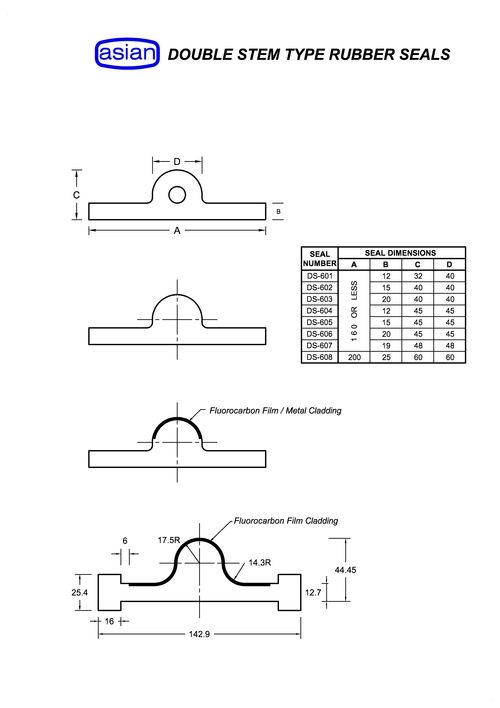 Double Stem Type Rubber Seals