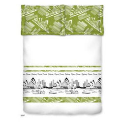 Around The World Green Bed Sheet