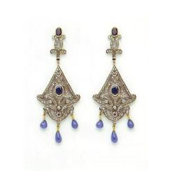 Earrings With Blue Stone