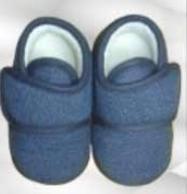 Strip Denim Baby Booties