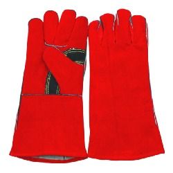 Red Leather Welding Gloves (RYG7)