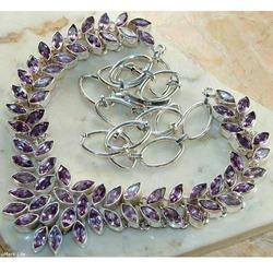 Fancy Sterling Silver Amethyst Necklace