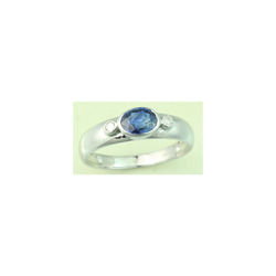 Blue Sapphire White Gold Ring Classic