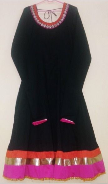 Anarkali Kurti 20 Panel with Black Tie and Lining