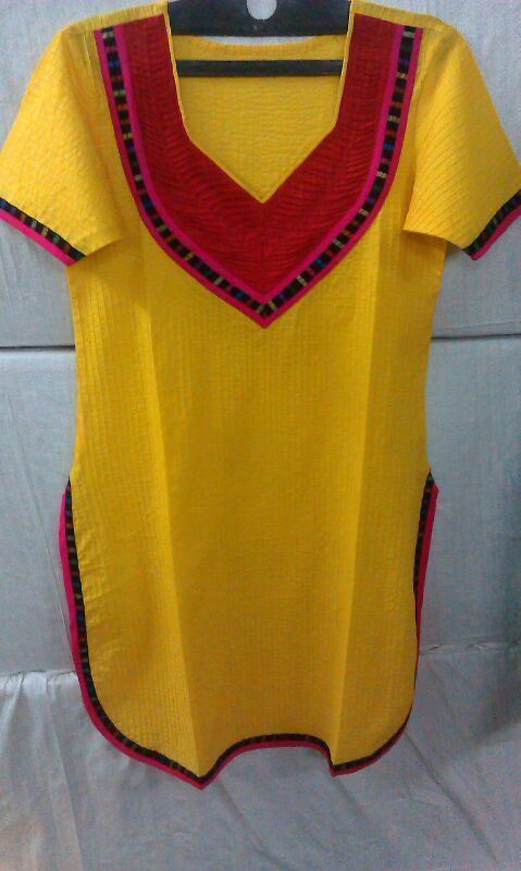 Red With Yellow Mix Kurtis